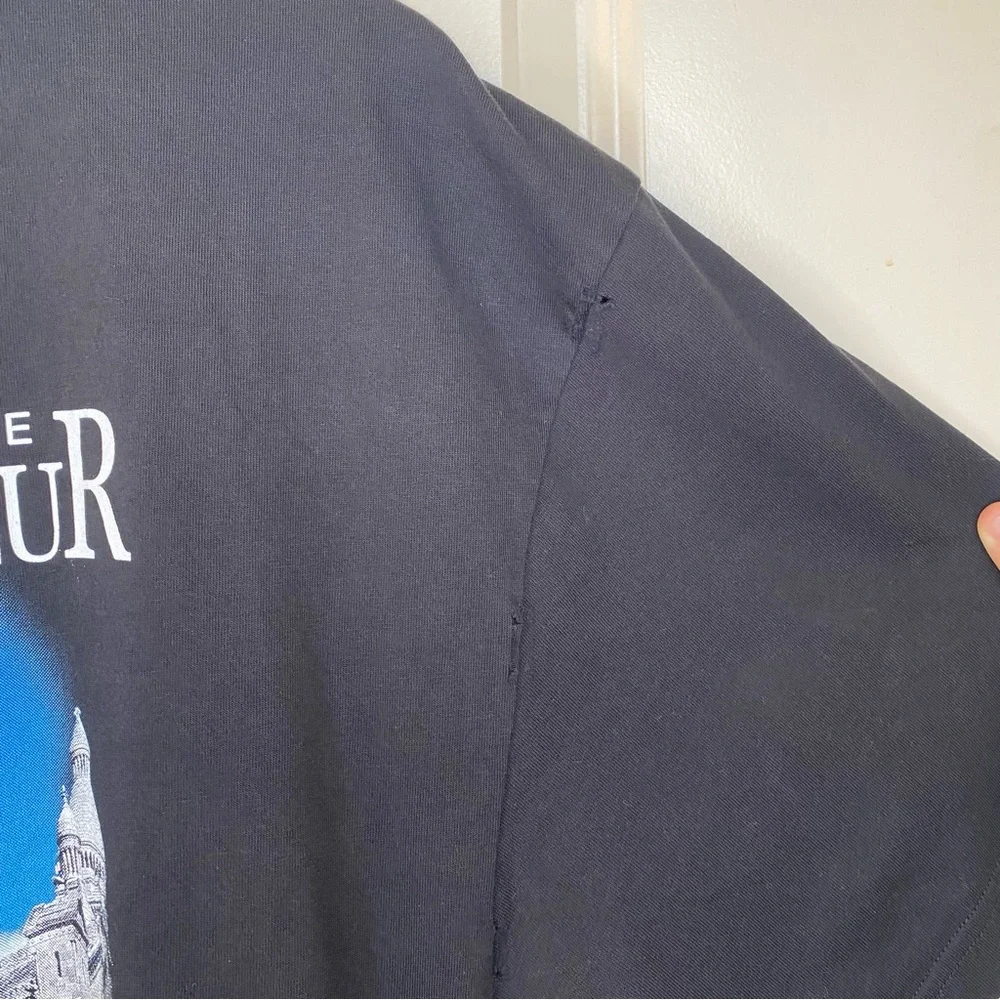 Balenciaga Paris Black Distressed Tee Size XS - Picture 7 of 11